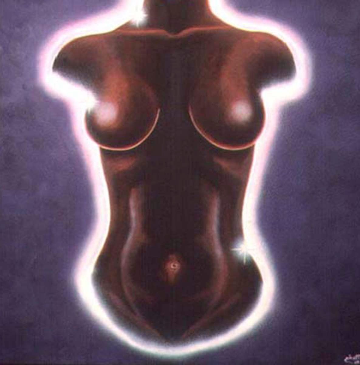 LA CUERPA MÍSTICA. Iluminación en cuerpa de mujer, "MUJER EN ILUMINACIÓN" (Serie díptico).